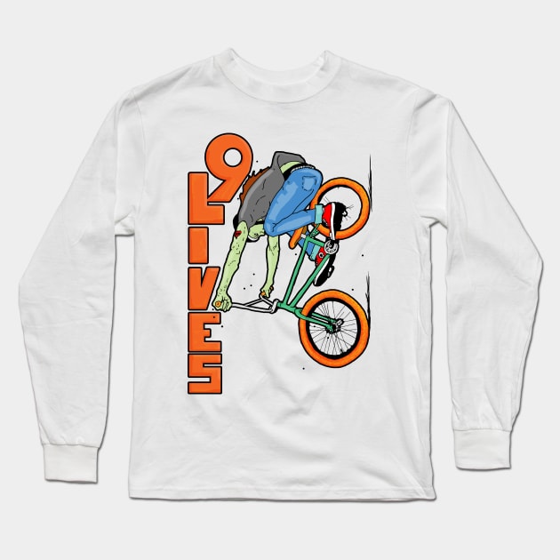 9 Lives BMX downhill Long Sleeve T-Shirt by Johanmalm